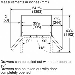 Bosch 800 Series 36 in. 20.5 cu. ft. Smart Counter Depth 4-Door French Door Refrigerator with Internal Water Dispenser - Stainless Steel, , hires
