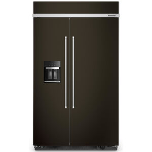 KitchenAid 48 in. 29.4 cu. ft. Built-In Counter Depth Side by Side Refrigerator with Ice & Water Dispenser - Black Stainless Steel with PrintShield Finish, Black Stainless Steel with PrintShield Finish, hires