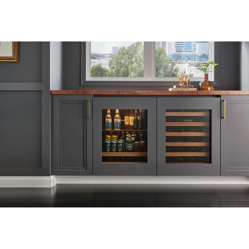 Sub-Zero Designer Series 24 in. 5.5 cu. ft. Built-In Undercounter Beverage Center with Adjustable Shelves & Digital Control Left Hinged - Custom Panel Ready, , hires