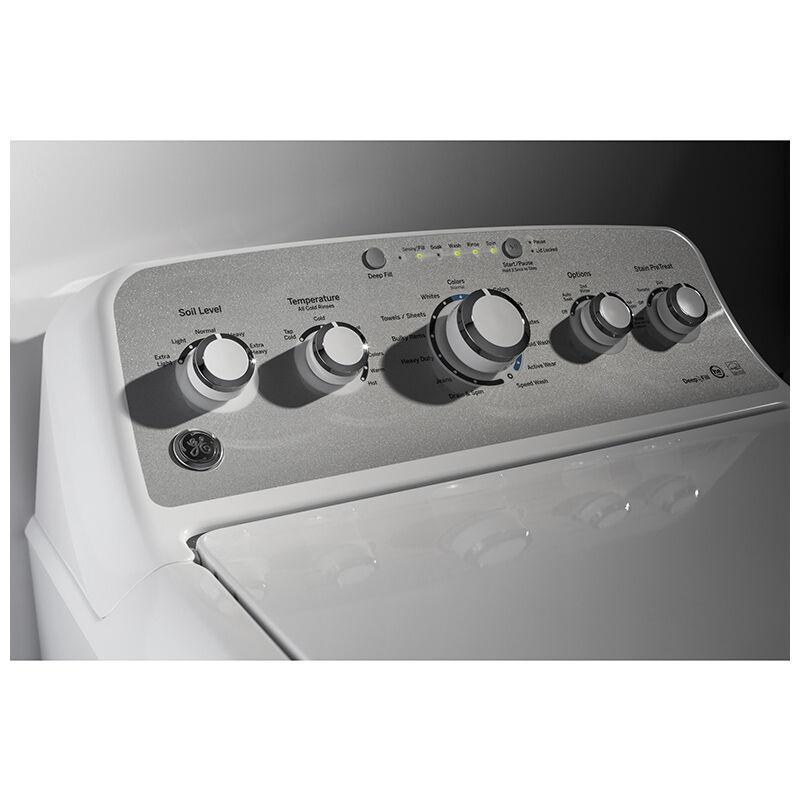 GE 27 in. 4.4 cu. ft. Top Load Washer - White on White with Silver Backsplash, , hires