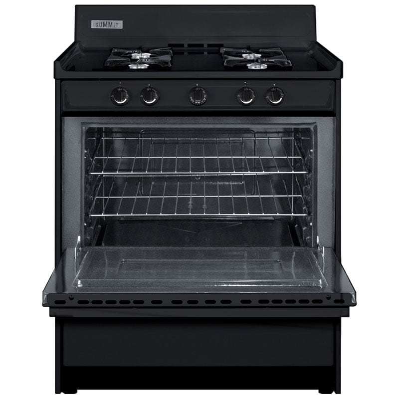 Summit 30 in. 3.7 cu. ft. Gas Range with Open Burners - Black, , hires