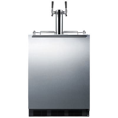 Summit 24 in. 5.5 cu. ft. Cold Brew Coffee Dispenser with 2 Taps & Knob Control - Stainless Steel | SBC58BICFA