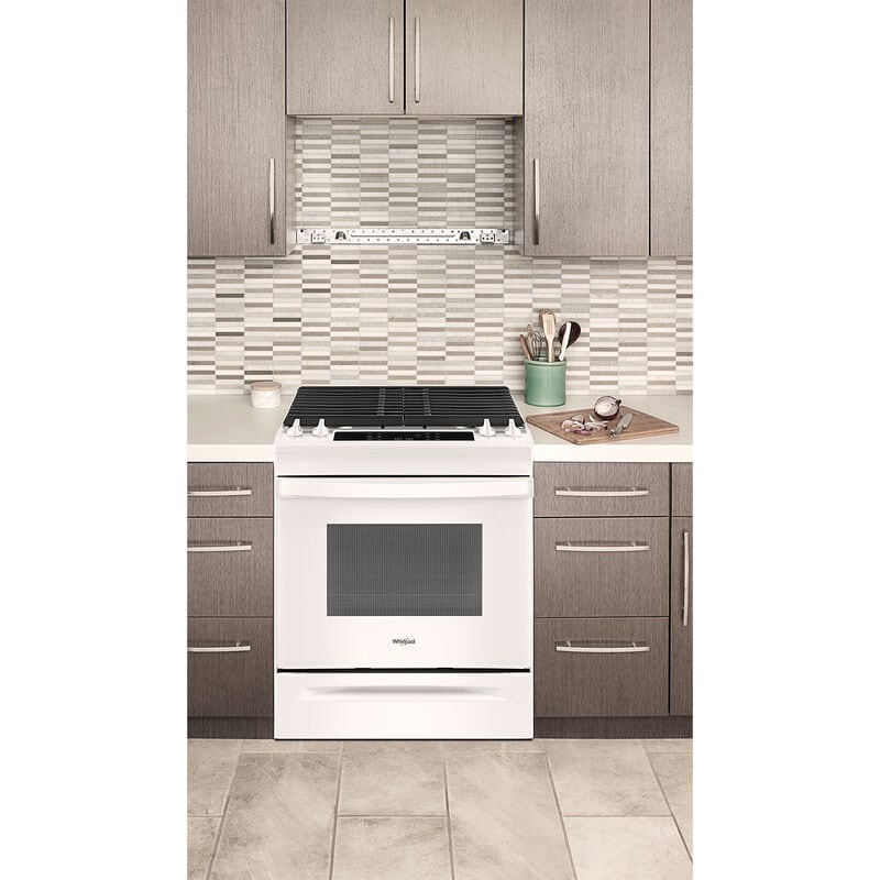 Whirlpool 30 in. 5 cu. ft. Slide-In Gas Range with 4 Sealed Burners - White, White, hires