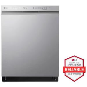 LG 24 in. Front Control Smart Dishwasher with 48 dBa Sound Level & Pocket - Stainless Steel, , hires