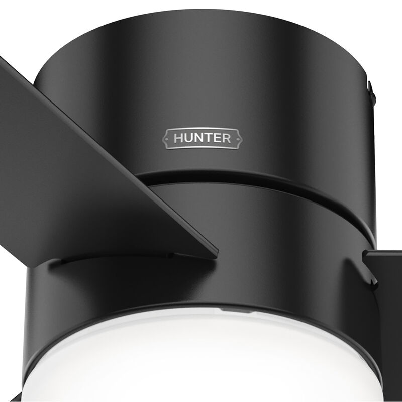 Hunter Minimus 52 in. Low Profile Ceiling Fan with LED Light Kit and Handheld Remote - Matte Black, Matte Black, hires