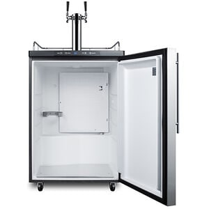 Summit 24 in. 5.6 cu. ft. Beer Dispenser with 2 Taps, Digital Controls & Digital Thermostat - Stainless Steel, , hires