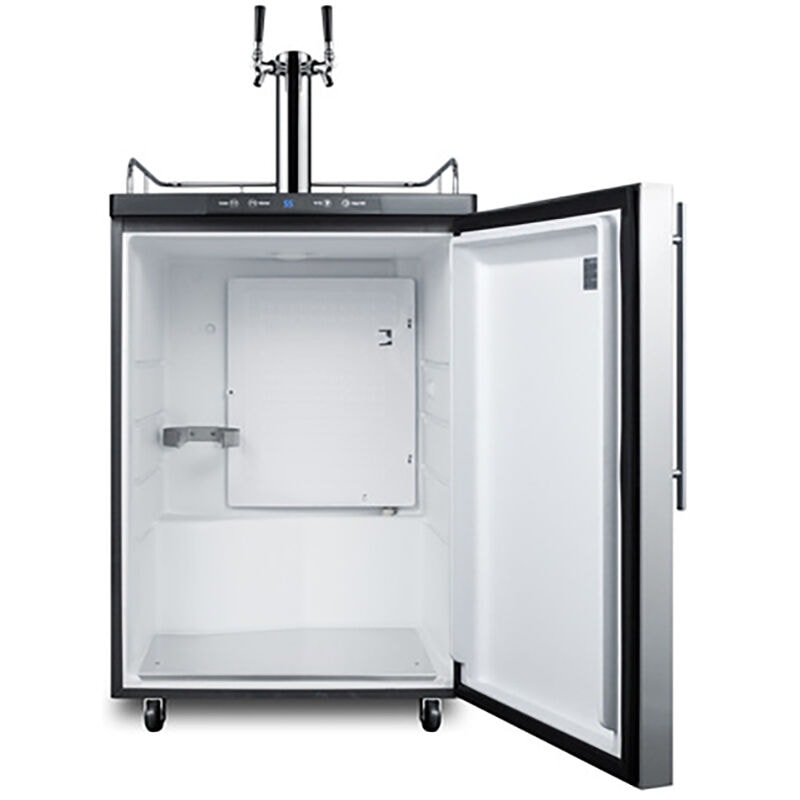 Summit 24 in. 5.6 cu. ft. Beer Dispenser with 2 Taps, Digital Controls & Digital Thermostat - Stainless Steel, , hires