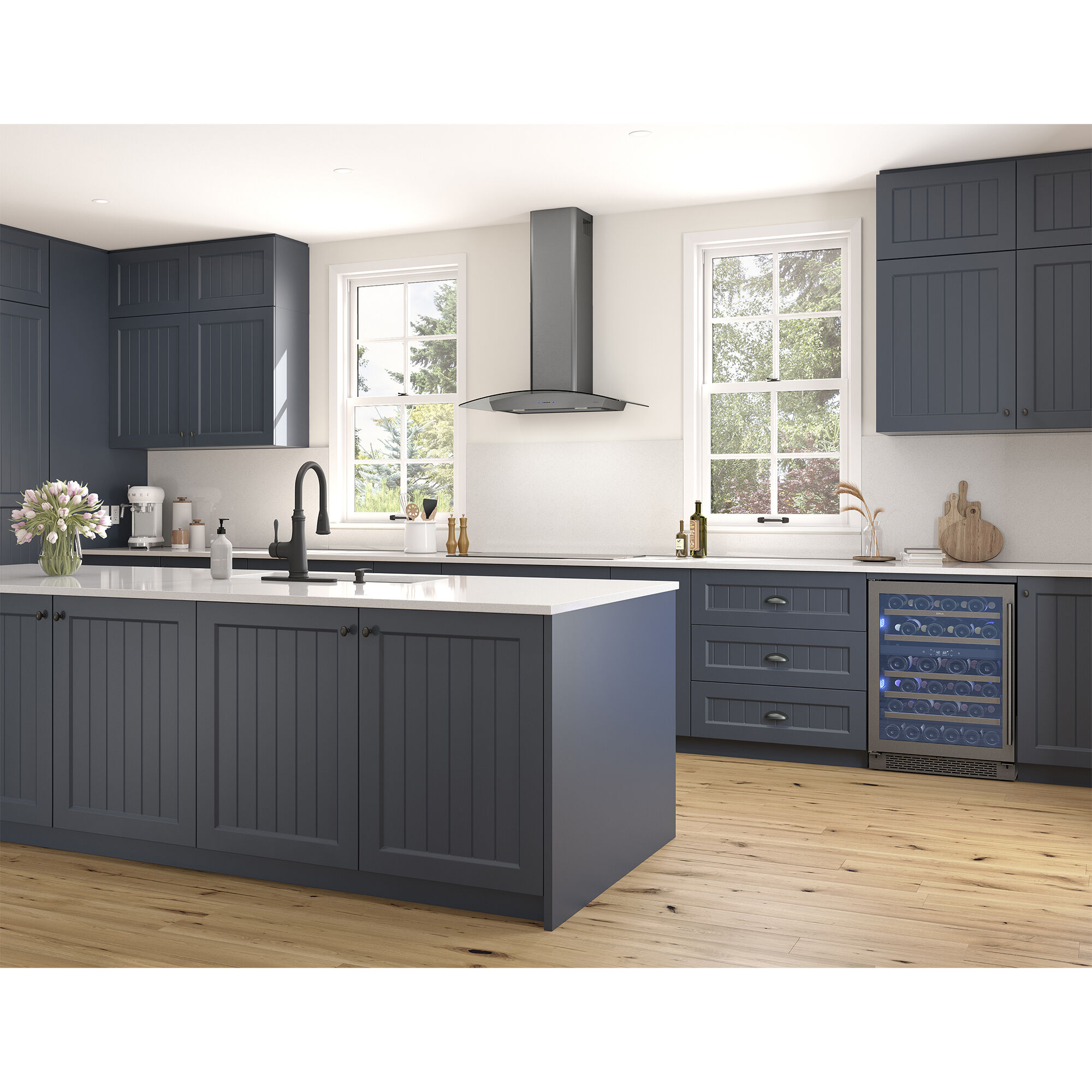 Zephyr 36 in. Convertible Chimney Style Range Hood with 600 CFM, 5
