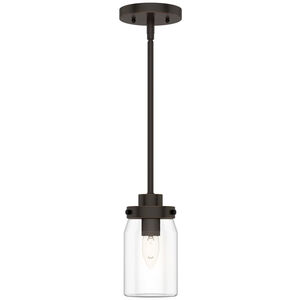 Hunter Devon Park 4.5 in. Pendant Ceiling Light with Clear Glass - Onyx Bengal, , hires
