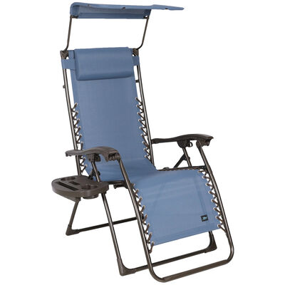 Bliss 26" Wide Zero Gravity Chair with an Adjustable Canopy Sun-Shade, Drink Tray, & Adjustable Pillow | GFC-436DB