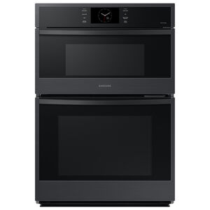 Samsung 30 in. 7 cu. ft. Smart Speed/ Steam Electric Microwave/Wall Oven Combo with Dual Convection & Sensor Cooking - Matte Black, , hires