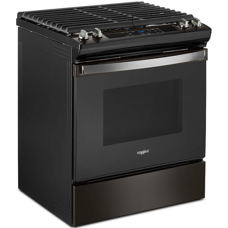Whirlpool 30 in. 5 cu. ft. Slide-In Gas Range with 4 Sealed Burners - Black Stainless, Black Stainless, hires