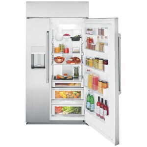 Cafe 42 in. 24.5 cu. ft. Built-In Smart Counter Depth Side by Side Refrigerator with Ice & Water Dispenser - Stainless Steel, , hires