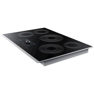 Samsung 30 in. 5-Burner Smart Electric Cooktop with Bluetooth, Simmer Burner & Power Burner - Stainless Steel, , hires