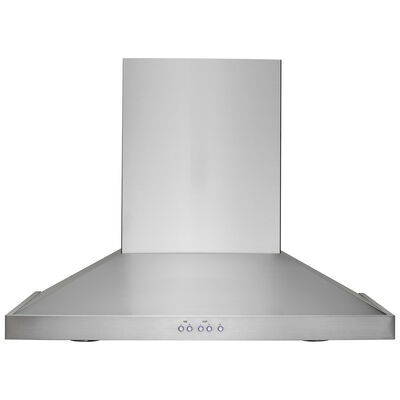 Monogram 30 in. Chimney Style Range Hood with 4 Speed Settings, 500 CFM, Convertible Venting & 2 Halogen Lights - Stainless Steel | ZV830SMSS