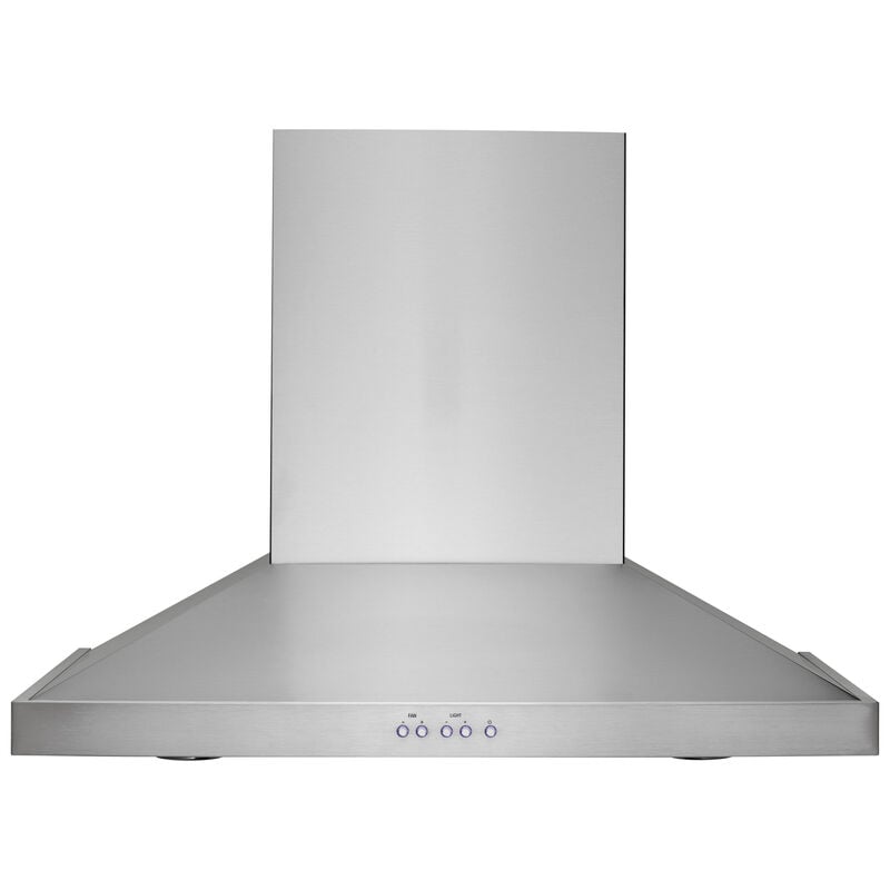 Monogram 30 in. Convertible Chimney Style Range Hood with 420 CFM, 4 Fan Speeds & 2 Halogen Lights - Stainless Steel, , hires