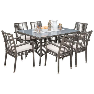 Panama Jack Graphite 7-Piece Armchair Dining Set with Cushions - Gray | PJO1601GR7DA