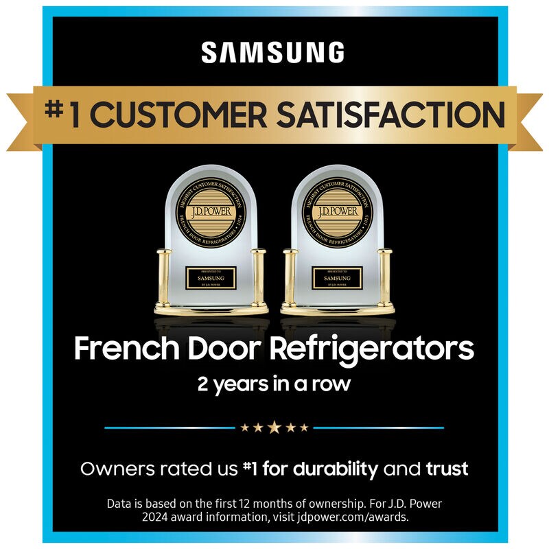 Samsung Bespoke 36 in. 28.6 cu. ft. Smart 4-Door French Door Refrigerator with Internal Water Dispenser - Fingerprint Resistant Stainless, Fingerprint Resistant Stainless, hires