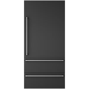 Viking 36 in. Integrated Bottom-Freezer Right Hinge Door Panel Kit with Handle - Cast Black, , hires