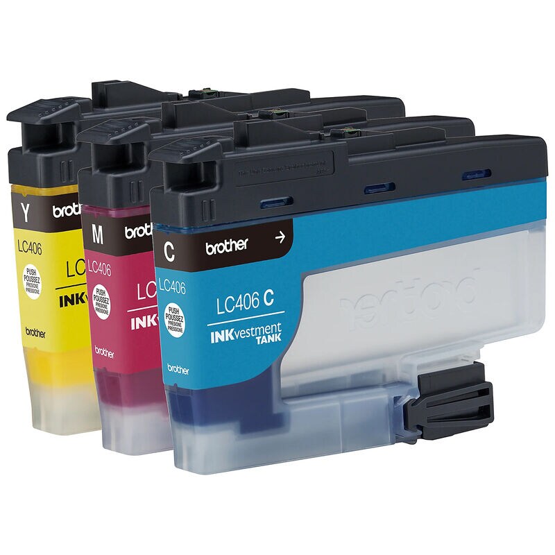 Brother - LC406 3PK 3-Pack INKvestment Tank Ink Cartridges - Cyan/Magenta/Yellow, , hires