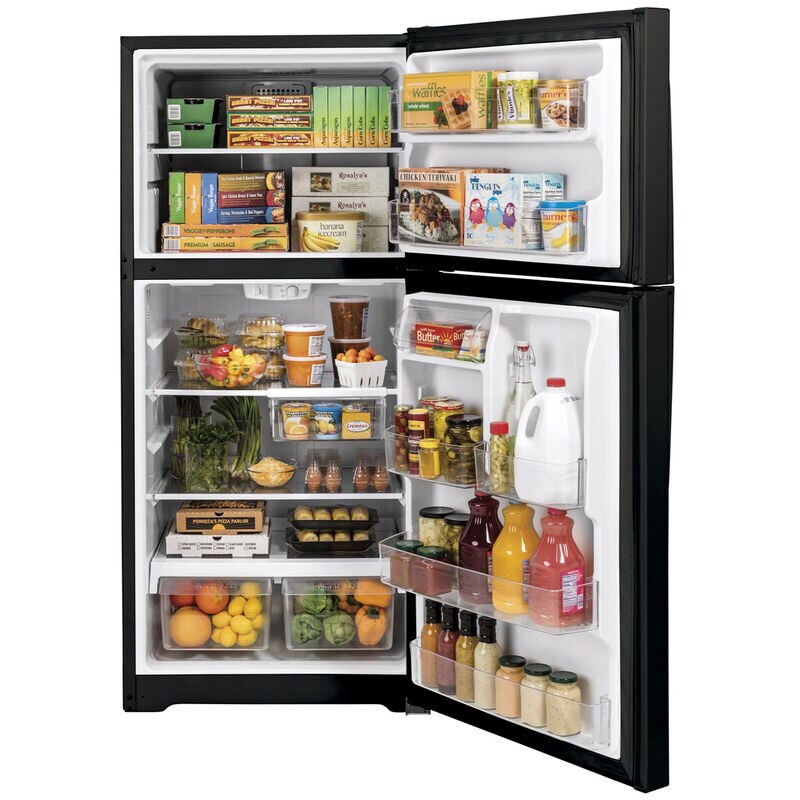 GE 30 in. 19.2 cu. ft. Garage Ready Top Freezer Refrigerator - Black, Black, hires