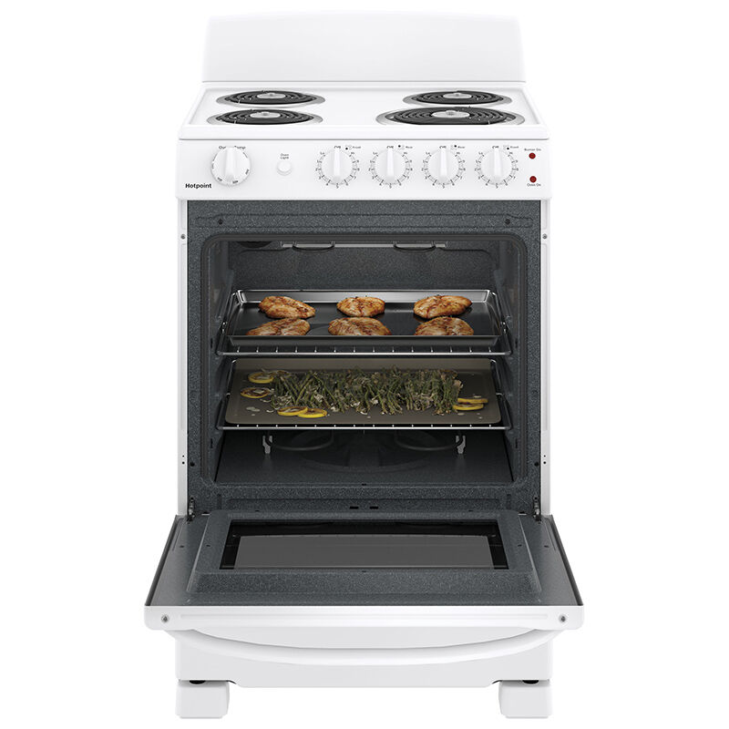 Hotpoint 24 in. 2.9 cu. ft. Electric Range with Coil Burners - White, , hires