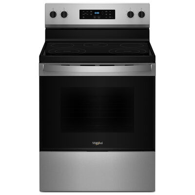 Whirlpool 30 in. 5.3 cu. ft. Freestanding Electric Range with 5 Radiant Burners - Fingerprint Resistant Stainless Steel | WFES3330RZ