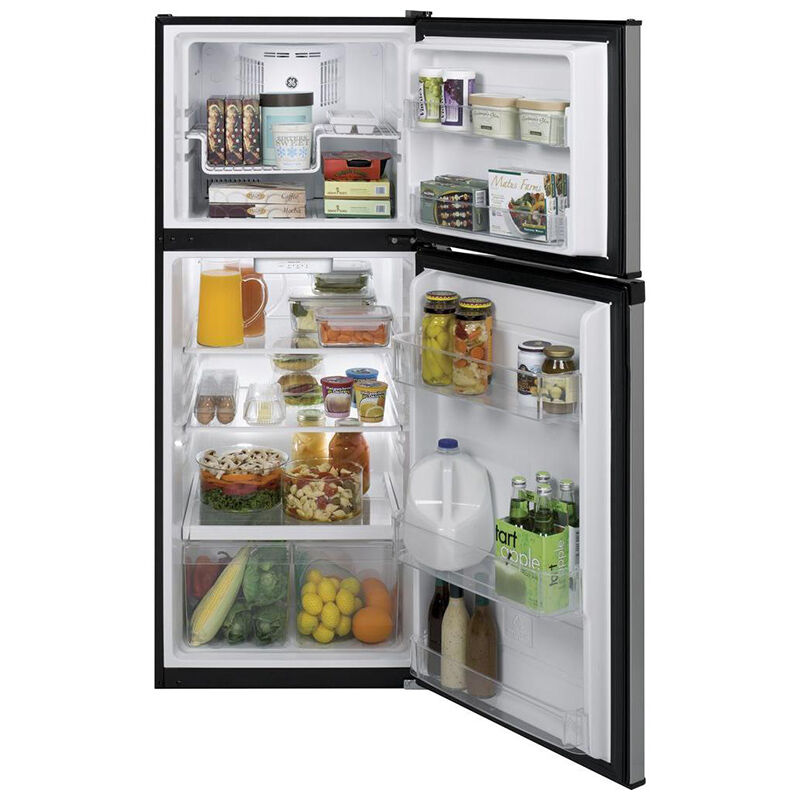 GE 24 in. 11.6 cu. ft. Top Freezer Refrigerator - Stainless Steel, Stainless Steel, hires
