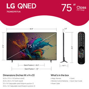 LG - 75" Class QNED90T Series QNED Mini LED 4K UHD Smart webOS TV, , hires