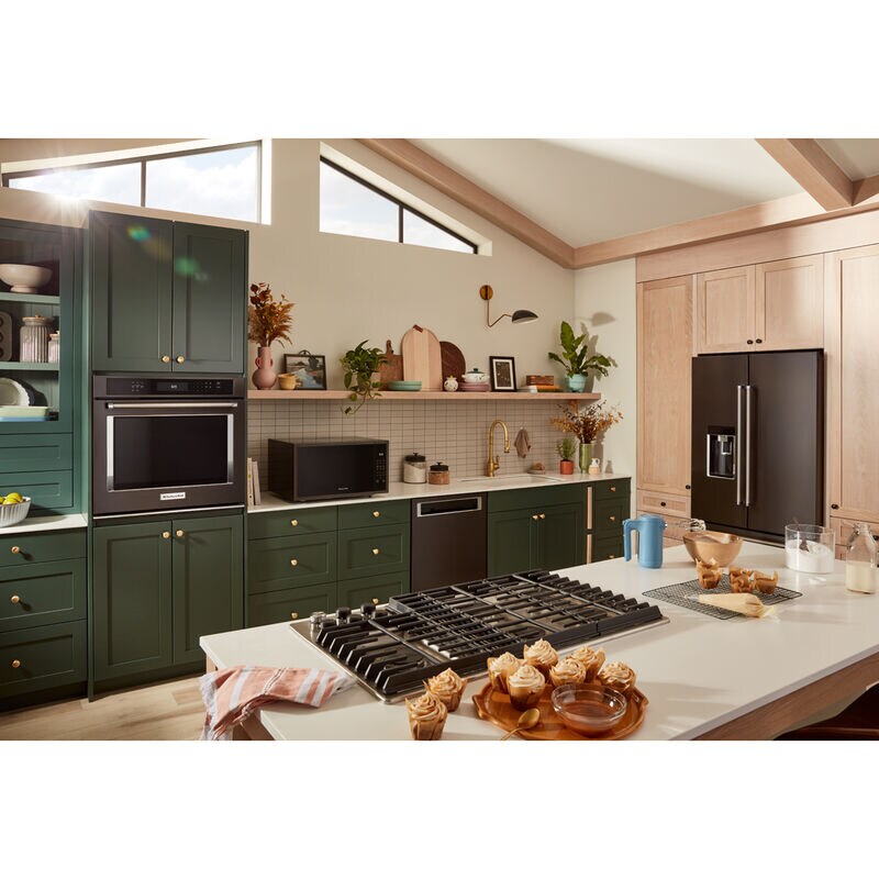 KitchenAid 22 in. 1.6 cu. ft. Countertop Microwave with 10 Power Levels & Sensor Cooking Controls - Black Stainless Steel with PrintShield Finish, Black Stainless Steel with PrintShield Finish, hires