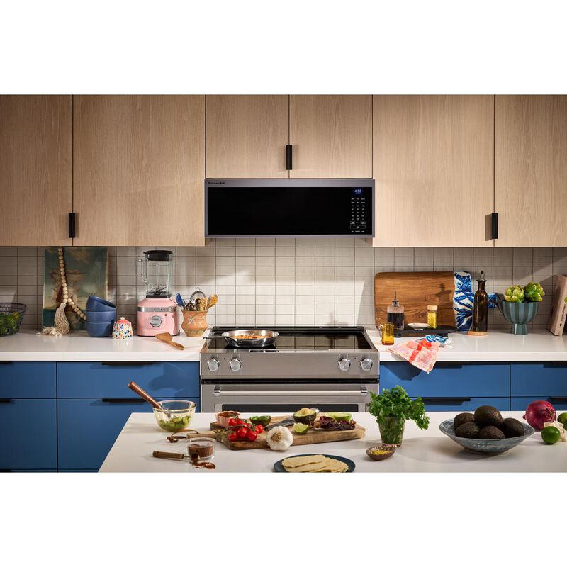 KitchenAid 30 in. 1.1 cu. ft. 1000W Low Profile Smart Over-the-Range Microwave with 600 CFM & Sensor Cooking - Fingerprint Resistant Stainless, , hires