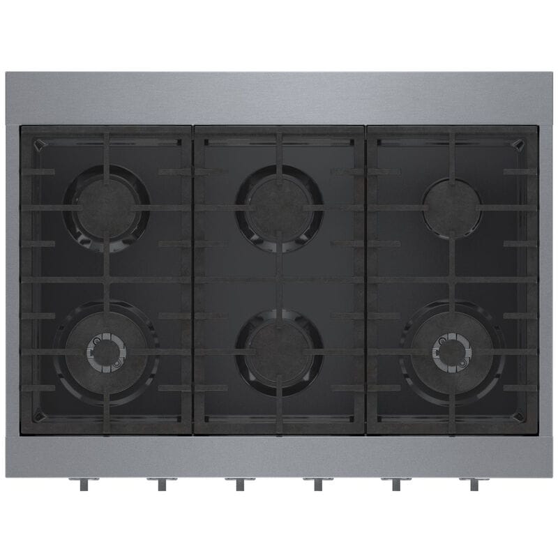 Bosch 800 Series 36 in. 6-Burner Natural Gas Rangetop with Simmer Burner & Power Burner - Stainless Steel, , hires