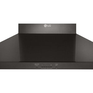 LG 30 in. Ducted Chimney Style Range Hood with 600 CFM, 5 Fan Speeds & 1 LED Light - Black Stainless, Black Stainless, hires