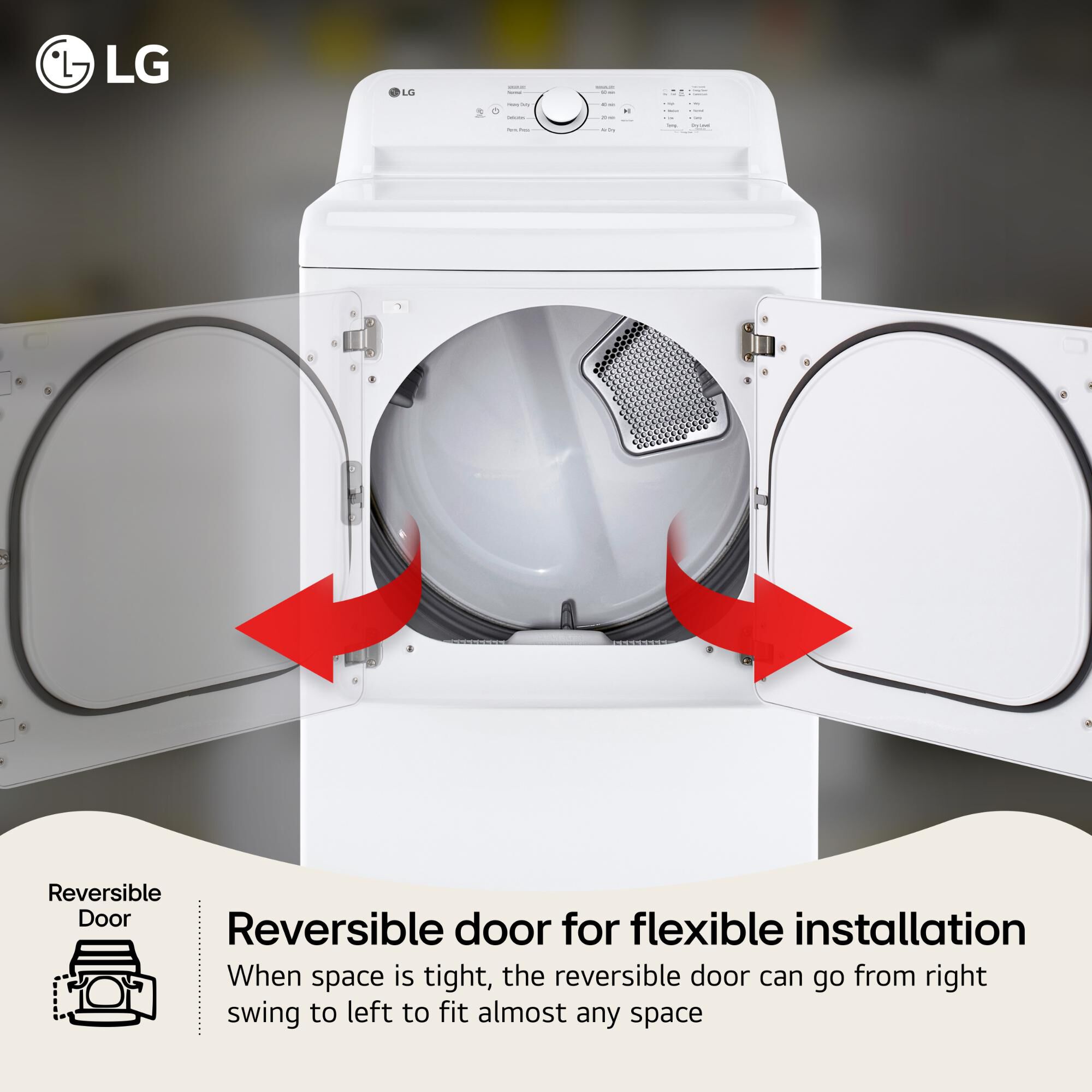 LG 27 in. 7.3 cu. ft. Electric Dryer with FlowSense Duct Clogging