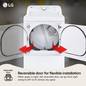 LG 27 in. 7.3 cu. ft. Electric Dryer with FlowSense Duct Clogging Indicator, LoDecibel Quiet Operation & Sensor Dry - White, White, hires