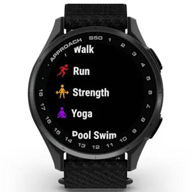 Garmin Approach S50 GPS Golf Watch, Slate with Black Nylon Band, , hires