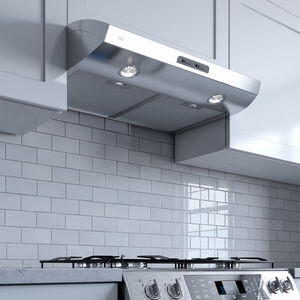 XO 30 in. Standard Style Range Hood with 2 Speed Settings, 350 CFM, Convertible Venting & 2 Halogen Lights - White, White, hires