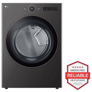 LG 27 in. 7.4 cu. ft. Smart Stackable Gas Dryer with AI Sensor Dry, TurboSteam, Sanitize & Steam Cycle - Black, Black, hires