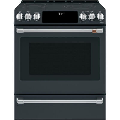 Cafe 30 in. 5.7 cu. ft. Smart Oven Slide-In Electric Range with 5 Smoothtop Burners - Matte Black | CES700P3MD1