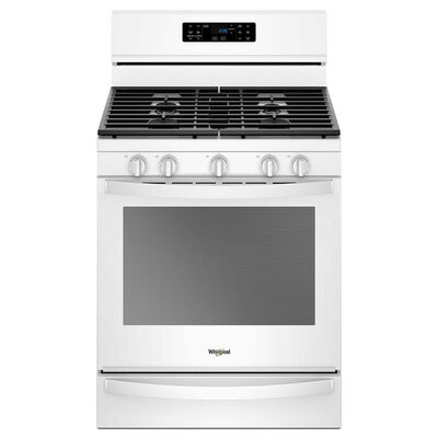 Whirlpool 30 in. 5.8 cu. ft. Convection Oven Freestanding Gas Range with 5 Sealed Burners & Griddle - White | WFG775H0HW