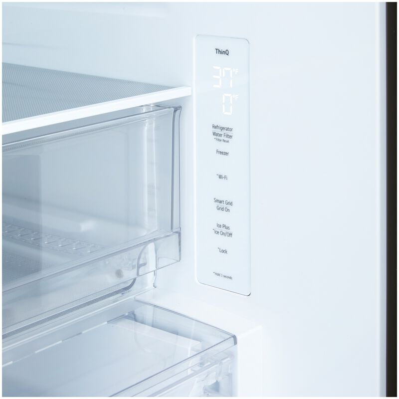 LG 33 in. 25.5 cu. ft. Smart Bottom Freezer Refrigerator with Ice Maker - Black Stainless Steel, , hires