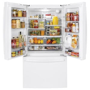GE 36 in. 27 cu. ft. French Door Refrigerator with Internal Water Dispenser - White, White, hires