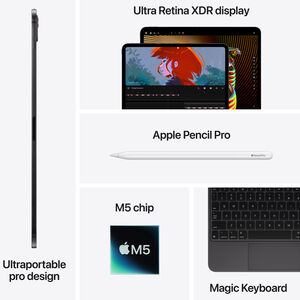 Apple 13 in. iPad Pro (2025 Release) with Wifi-Only, M5, 1 TB Storage, Apple Intelligence & 10Hrs. of Battery Life - Silver, , hires