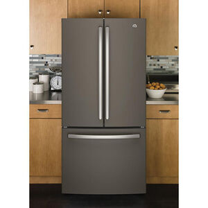 GE 33 in. 18.6 cu. ft. Counter Depth French Door Refrigerator with Internal Water Dispenser - Slate, Slate, hires