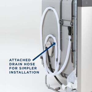 GE 24 in. Front Control Flush-Mount Dishwasher with 55 dBa Sound Level, Dry Boost & Pocket Handle - Stainless Steel, Stainless Steel, hires