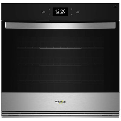 Whirlpool 30 in. 5.0 cu. ft. Electric Smart Wall Oven with True European Convection & Self Clean - Fingerprint Resistant Stainless Steel | WOES7030PZ
