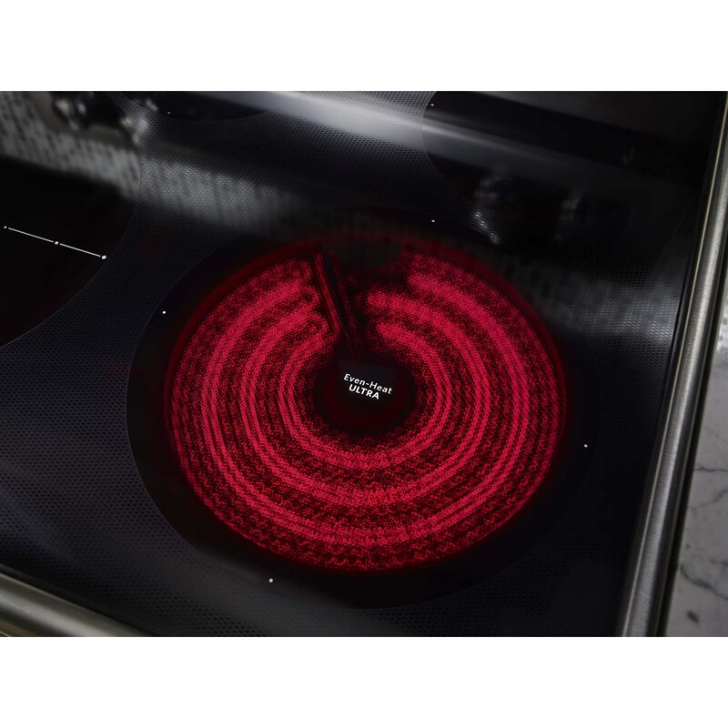 KitchenAid 30 in. 6.7 cu. ft. True European Convection Double Oven Electric Range with Radiant Burners - Stainless Steel, Stainless Steel, hires
