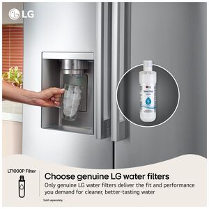 LG 36 in. 26.5 cu. ft. Smart Counter Depth French Door Refrigerator with Internal Water Dispenser - Black Stainless Steel, , hires