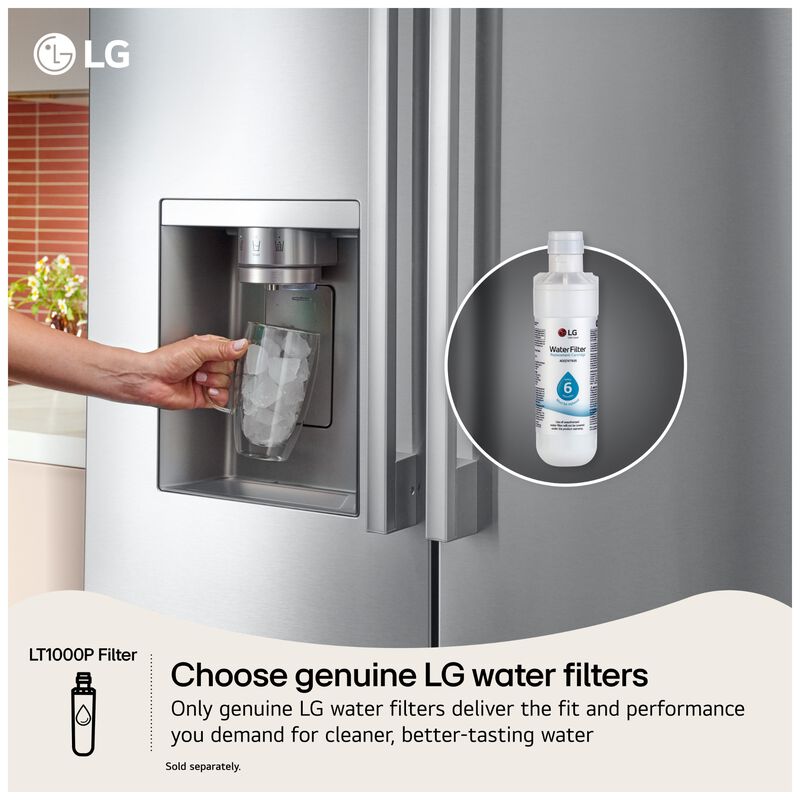 LG 36 in. 26.5 cu. ft. Smart Counter Depth French Door Refrigerator with Internal Water Dispenser - Black Stainless Steel, , hires