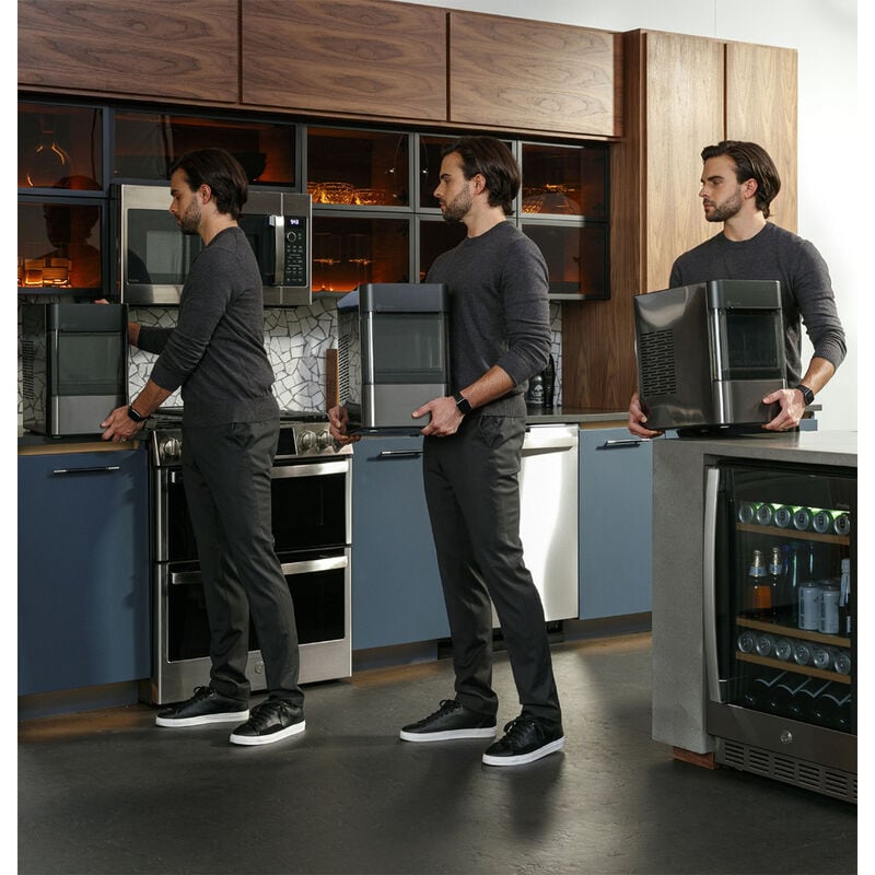 GE Profile 11 in. Smart Ice Maker with 3 lb. Ice Storage & Digital Control - Black Stainless, , hires